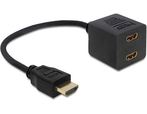 Delock Monitorsplitter HDMI zu 2x HDMI ca: 20cm, passiv, bis 4096x2160, Ethernet