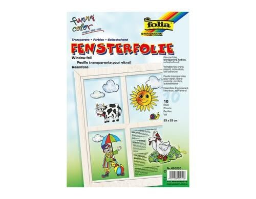Folia Fensterfolie farblos selbsthaftend 10 Bogen, 23 x 33 cm