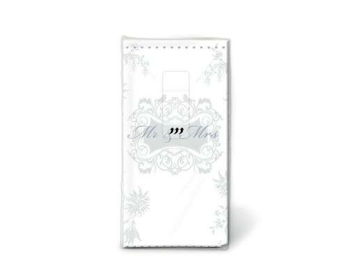 Paper + Design Mr & Mrs Taschentücher silver, 1 Päckchen à 10 Taschentücher