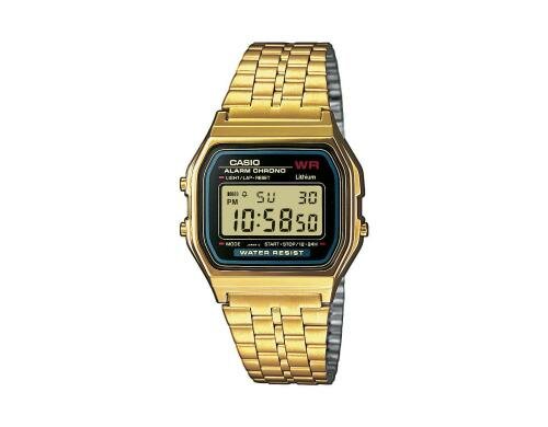 Casio A159WGEA-1EF Edelstahlarmband, Tagesalarm