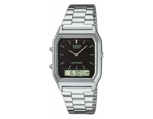 Casio AQ-230A-1DMQYES Edelstahlarmband, Tagesalarm