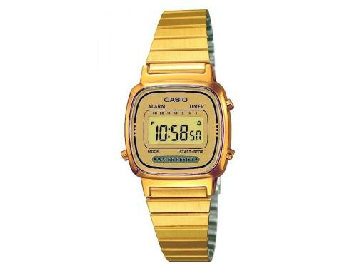 Casio LA670WEGA-9EF Edelstahlarmband, Tagesalarm