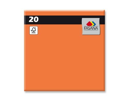 Fasana Servietten uni orange 33x33 cm, 20 Stück
