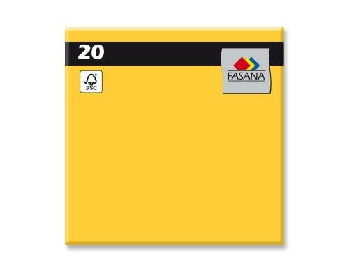 Fasana Servietten uni sonnengelb 33x33 cm, 20 Stück