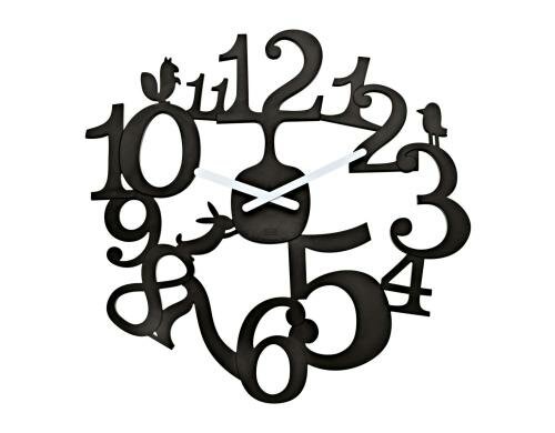Koziol Wanduhr Pip schwarz Grösse 3.2x45x44.5cm, Quarzuhrwerk