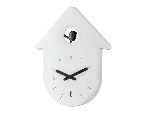 Koziol Wanduhr Toc-Toc weiss mit schwarz Grösse 2.7x24x30.5cm, Quarzuhrwerk