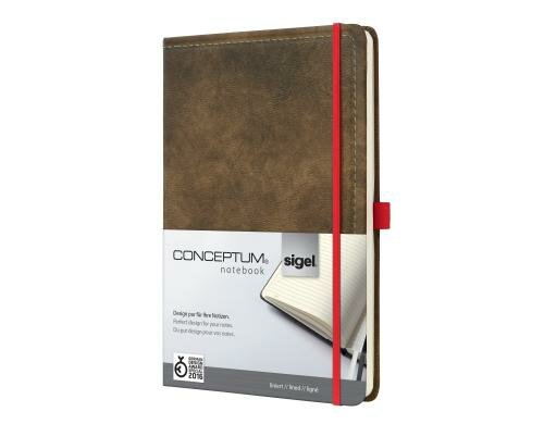 Sigel Conceptum Notizbuch Hardcover A4 194 Blatt liniert, vintage design braun