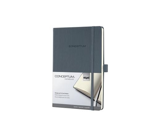 Sigel Conceptum Notizbuch Hardcover A5 194 Blatt kariert, darkgrey