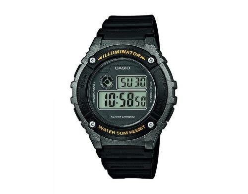 Casio W-216H-1BVEF Resinarmband, Alarm, Wasserdichtigkeit 50m
