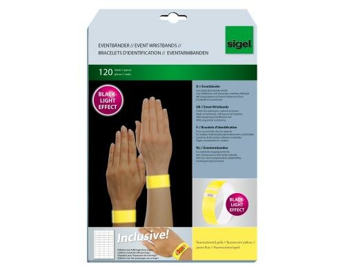 Sigel Eventbänder Super Soft fluoreszierend gelb, 120 Stk.