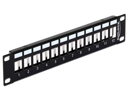12-Port 10 Panel, metal schwarz, für Keystone Module