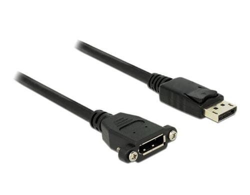 Delock DisplayPort 1.2 Verlängerungskabel 1m, Schwarz, zum einseitigen Einbau