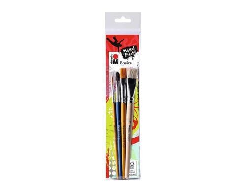 Marabu Pinsel-Set Basic 4 verschiedene Pinsel