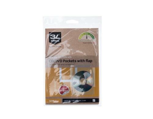 3L CD-Tasche selbstklebend aus PP transparent, Schachtel zu 10 Stk.
