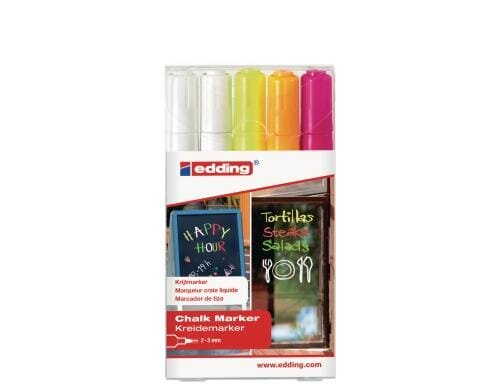 Edding Kreidemarker 4095 5er-Set 2-3mm Rundspitze, assortiert