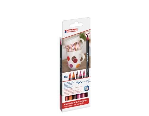 Edding Porzellanmarker 4200 warm 6er-Set 1-4mm, 6 warme Farben