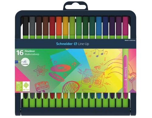 Schneider Fineliner Line-Up E-16 assortiert, 16 Stk.