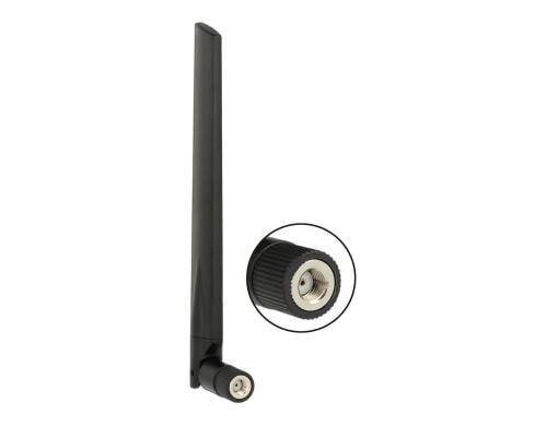 Delock WLAN Antenne, 3-5dBi, mit Kippgelenk RP-SMA Dualband 2.4 Ghz und 5Ghz, 18.2cm