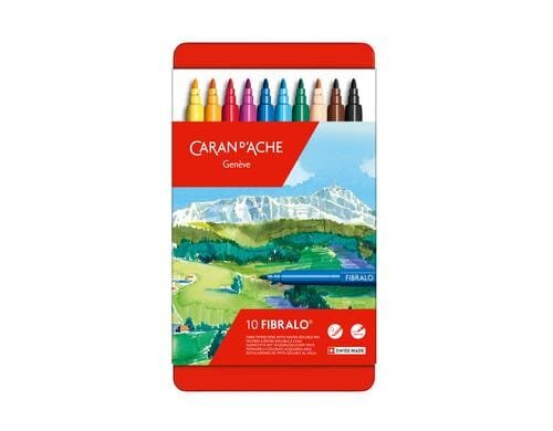 Caran dAche Fibralo Fasermaler Metallschachtel mit 10 Farben