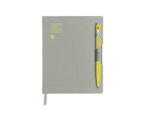 Caran dAche 849 Kugelschreiber gelb und Notizbuch A6 grau