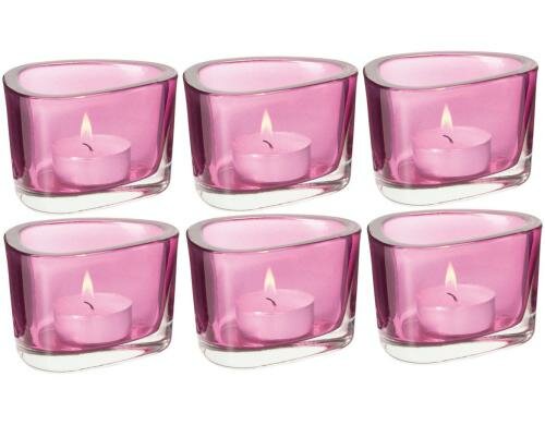 Leonardo Tischlicht Organic viola 6er Set 6 Stück, Grösse 7x9x6cm