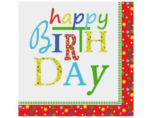 Papstar Servietten Happy Birthday 33x33 cm, 20 Stück