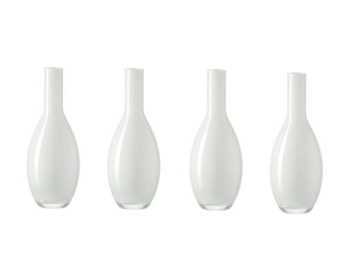 Leonardo Vase Beauty 18cm weiss 4er Set 4 Stück, Grösse 7x7x18cm