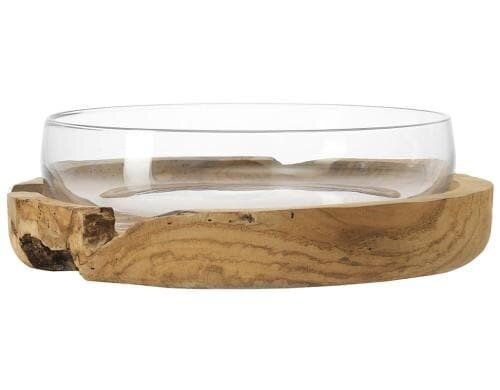 Leonardo Schale mit Teaksockel 39cm 1 Stück, Grösse 39x12cm