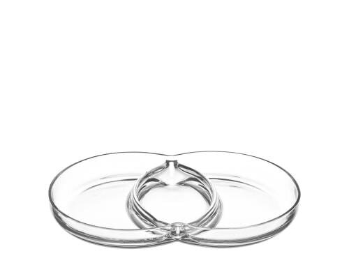 Leonardo Servierplatte Sezione rund Glas, Grösse 19x27x4cm