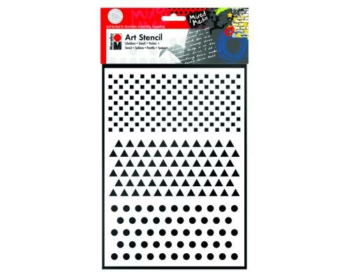 Marabu Schablone Art Stencil A4, Basic Combination