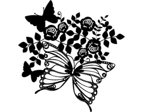 Marabu Schablone Silhouette 30 x 30 cm, Butterfly & Roses