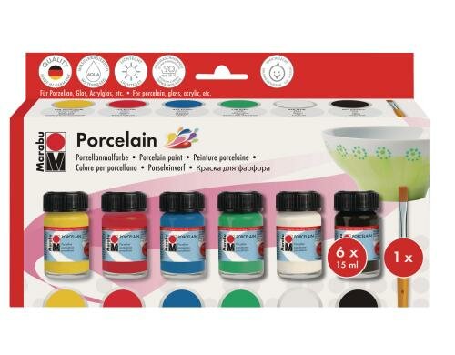 Marabu Porzellanmalfarbe Starter 6 x 15ml