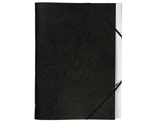 Biella Ordnungsmappe mit Gummiband A4 schwarz, 12teilig