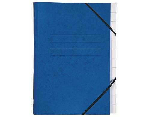 Biella Ordnungsmappe mit Gummiband A4 blau, 12teilig