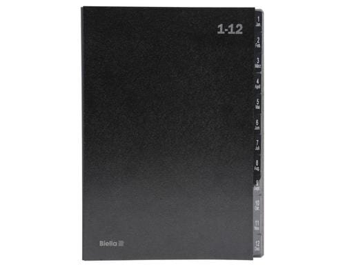 Biella Pultmappe A4 1-12 schwarz