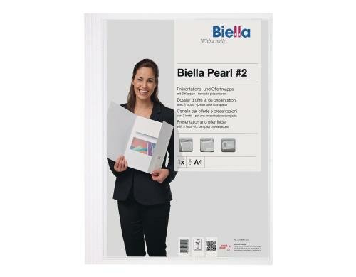 Biella Präsentations-& Offertmappe Pearl A4 weiss mit Sichttasche