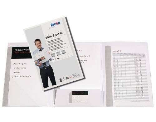 Biella Präsentations-& Offertmappe Pearl A4 weiss, 3-teilig, mit Sichttasche