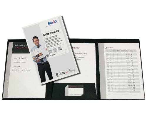 Biella Präsentations-& Offertmappe Pearl A4 schwarz, 3-teilig, mit Sichttasche