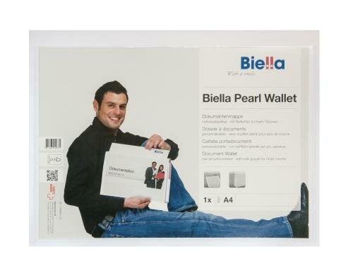 Biella Dokumentenmappe Pearl Wallet A4 weiss, quer, mit Sichttasche