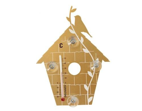 Pluto Thermometer Birdhouse gold Gröses 13cm x 17cm
