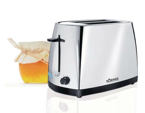 Koenig Toaster Chrome Line weiss, 1000 Watt