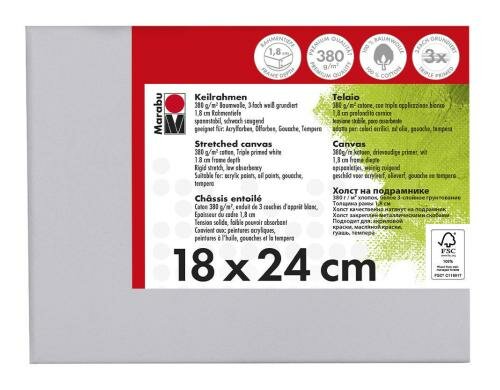Marabu Keilrahmen 18 x 24 cm 380g/m2, Baumwolle bespannt