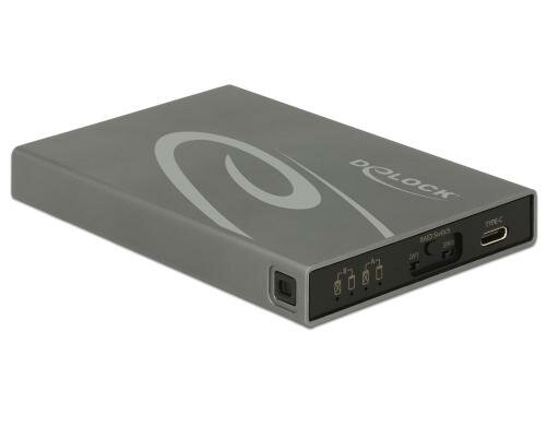 Delock 2x M.2 Gehäuse, RAID, USB3.1 TypC Nur M.2 Module auf SATA Basis (Key-B)