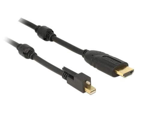 Delock MiniDisplayPort - HDMI, aktiv,4K, 5m Schwarz, Mini-DP mit Schraube