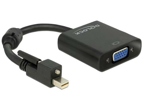 Mini-DisplayPort zu VGA Adapter, schwarz Mini-DP Stecker mit Schraube- VGA Buchse
