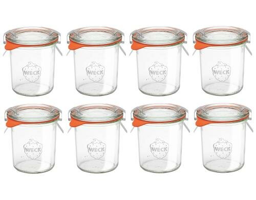 Weck Einmachglas 140ml Set à 8 Stück mit Deckel und Dichtungsdeckel