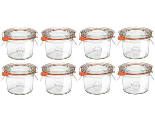 Weck Einmachglas 80ml Set à 8 Stück mit Deckel und Dichtungsdeckel