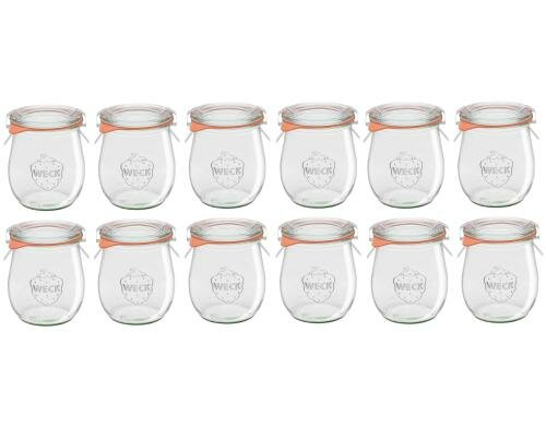 Weck Einmachglas 220ml Set à 12 Stück mit Deckel und Dichtungsdeckel