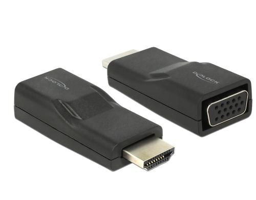 Monitoradapter HDMI-A zu VGA-Bu schwarz HDMI-A Stecker zu VGA 15pin Buchse