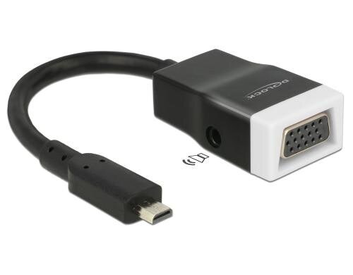 Monitorkonverter Micro-D HDMI zu VGA+Audio schwarz, 15cm